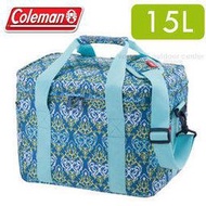 大里RV城市【美國 Coleman】藍葉圖騰保冷袋15L .保冰袋.保溫袋.軟式摺疊冰箱.冰桶.保冷箱 CM-22226