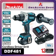 MAKITA 18V Brushless Cordless Driver Drill DDF481RFE / DDF481 Z - 1 Year Warranty ( MAKITA CORDLESS DRILL )