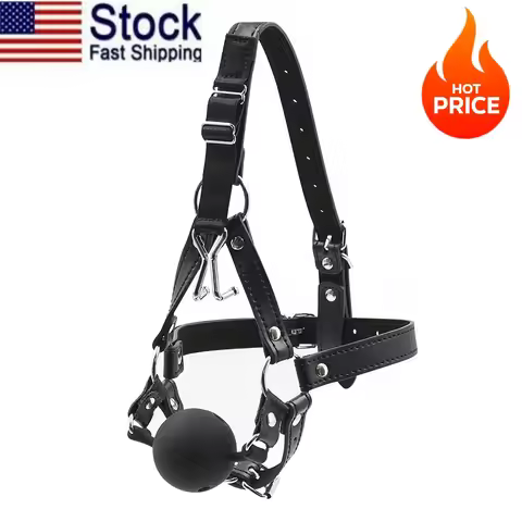 Head Harness Silicone Ball Gag with Breathable Hole Restraint Nose Hook