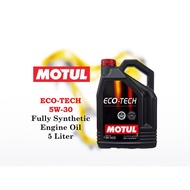 MOTUL - ECO TECH 5w30 5L API SP Fully Synthetic Engine Oil 5Liter 5w-30 API SP Minyak Enjin