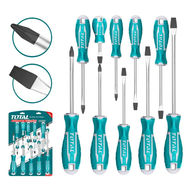 Total ไขควงชุด ( ปากแบน + ปากแฉก ) 10 ตัวชุด รุ่นงานหนัก รุ่น THT250610 ชุดไขควง ไขควงหัวแฉก ไขควงหั