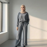 Waffle Cotton Laici Batwing Plain Set Wear Fit up to 85KG dalam Pelbagai Warna Sesuai untuk Pengguna