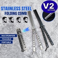 Stainless Steel Butterfly Comb Foldable Comb Portable Hair Comb Tool For Training Butterfly Knife Co