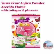 YUWA Fruits Aojiru Young Barley Leaves Powder Acerola Flavor with collagen & placenta 20 Packs【Direc