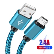 🧼CM 2.4A Nylon cord Quick charger 2M Micro usb data cable for Samsung S6 A6 A7 2018 Honor 8S 20i huawei Y5 Y6 Y9 2019 P