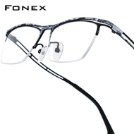 FONEX Titanium Gọng kính người đàn ông 2025 New bán dáng vuông không viền Kính mắt thiết kế thương h