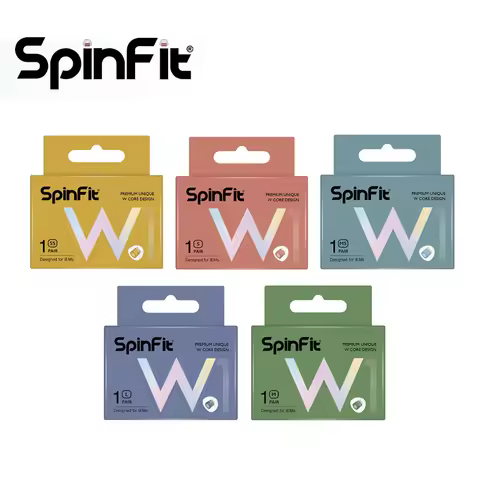 SpinFit W1 Silicone Ear Tips Eartips Patented Medical-Grade Double W-Shaped Tube Core for Earphone n