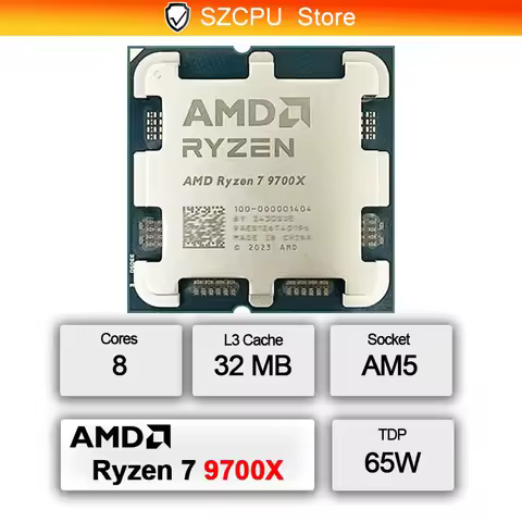 AMD Ryzen 7 9700X New CPU 9700X Processor 5.5GHz 8-Core 16-Thread 40MB Game Cache 4NM TDP 65W Socket