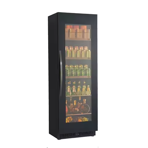 Electric Wine Beverage Cooler Cabinets Touch-Panel Control Air-Cooled Cycle Design Glass Freestandin