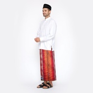 Sarung Bhs Classic Gold Motif Jacquard Songket Merah