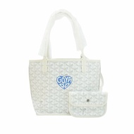 Goyard Anjou Mini 愛心印花logo雙面購物包-迷你(白)