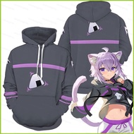 PS2 HoloLive Nekomata Okayu VTuber Cosplay Hoodie - Long Sleeve 3D Print