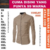 KEMEJA 99 COLORS 10XL 9XL 8XL 7XL 6XL 5XL 4XL 3XL XXL XL LMS XS Jumbo BIG SIze Men's Shirt Men's Shi