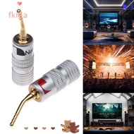 FKILLA Musical Sound Banana Plug,  Gold Plated Nakamichi Banana Plug, Pin Screw Type Speakers Amplifier with Screw Lock Speaker Wire Cable Connectors