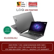 Lenovo LOQ AI GAMING LAPTOP (RYZEN 7 250/16GB/512GB/RTX5060 8GB GDDR7/15.6 FHD 144HZ/RGB KEY/LA1 AI/