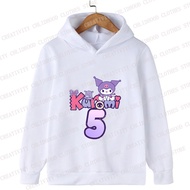 Funny Children White Hoodies Kuromis Birthday Number 1-14 Girl Boy Kids Pullover Anime Casual Clothes Kid Kawaii Tops