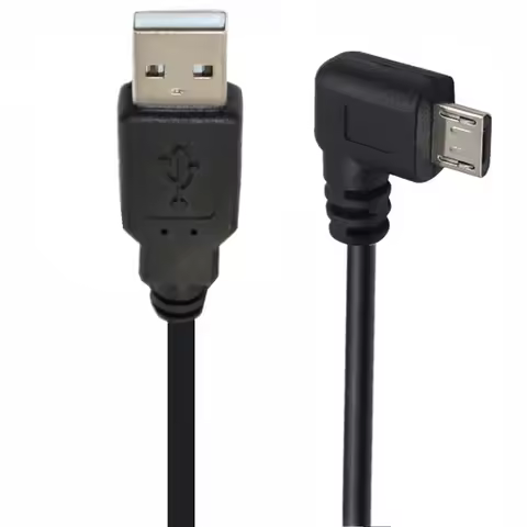 Up Down Left Right Angled 90 Degree USB Micro USB Male To USB Male Data Charge Connector Short Cable