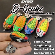 「DRM」D-Grubz SNS Soft Rubber Frog 4cm/6.7g Umpan Casting Killer Haruan Gewang Floating Bait Soft Fro