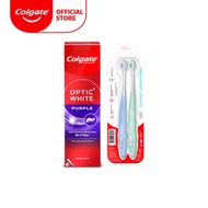 Colgate Optic White Purple Whitening Toothpaste (100g) + Cushion Clean Toothbrush (2's)