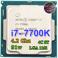 ซีพียู CPU Intel Core i7-7700K 4คอ 8เทรด 91W LGA 1151 ฟรีซิลิโคน1ซอง i7 7700 K