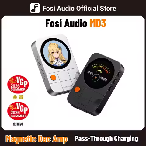 Fosi Audio MD3 Magnetic Headphone Dac Amp with LCD Screen ES9039Q2M Chip Portable Hifi Headphone Amp