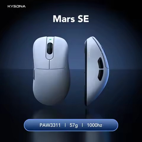 KYSONA Mars SE Bluetooth Mouse 24000dpi PAW3311 1000Hz Tri-mode Connection Wireless Macro Gaming Mou