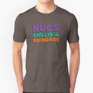 Nugs , Chillin' , & Grindage T Shirt 100% Pure Cotton Movie Encino Man Movies 90s Movies 1990s Nosta