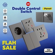 Switch Space Gray Light Switch/ 1/2/3 Gang Electrical Switch 2 Way Hotel 2 Way