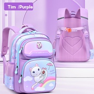 Balo chống gù cho bé đi học tiểu học form hộp đứng nhiều ngăn vải oxford cao cấp 18-11