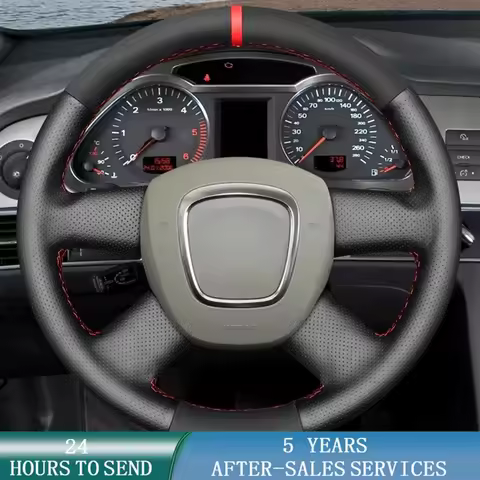 Customized Car Steering Wheel Cover Suede Braid Car Accessories For Audi A3 (8P) Sportback A4 (B8) A