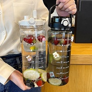 Summer Double Drinking Plastic Cup Large Capacity Handle Kettle High Value Sports With Scale P6q5