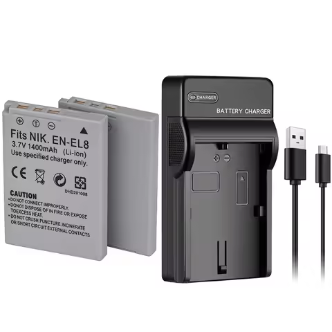 1400mAh EN-EL8 EN EL8 Battery + Charger For Nikon COOLPIX P1 P2 L1 L2 S1 S2 S3 S4 S5 S6 S7 S7C S8 S9