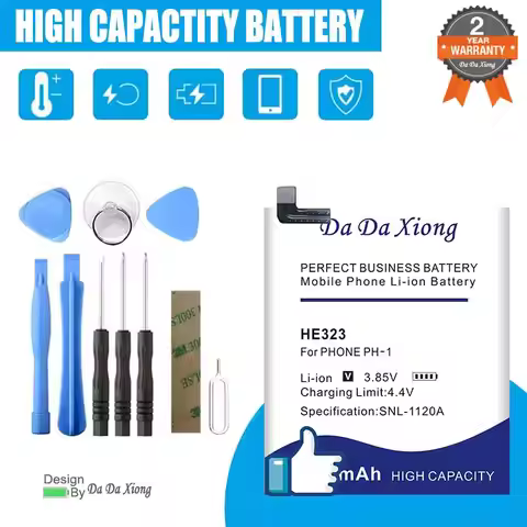 New 4900mAh HE323 Battery For Essential Phone PH-1 Free Double-Sided Tape Sticker