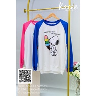 Snoopy Screen-Printed Long-Sleeved T-Shirt Mermaid [H057]