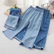 Girls Casual Denim Flared Outer Wear Trousers C8QE