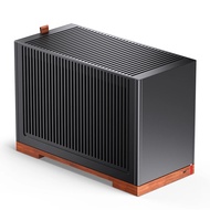 JONSBO T9 PC Case, Mini Case, ITX, PCIe 5.0 Riser Cable - Black & Silver