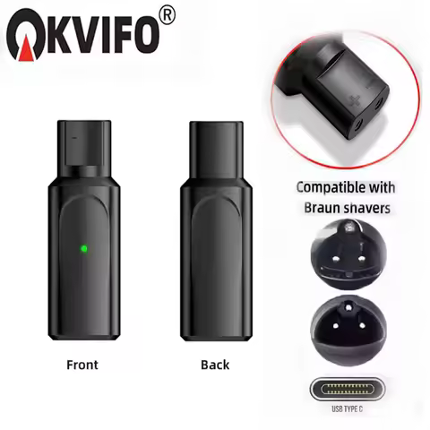 KVIFO 12V Type-C Electric Shaver Adapter Charging Converter for Braun Series 3 5 7 9 with Charging I