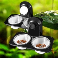 Reptile Double Dish with Suction Cup, Gecko Feeding Bowl, Crested Gecko Food Dish, Lizard Feeding Le