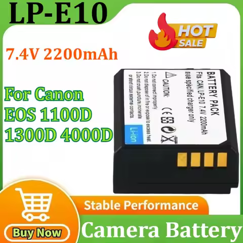 LP-E10 Battery 7.4V 2200mAh LPE10 LP E10 Rechargeable Batteries for Canon EOS 1100D 1300D 4000D Came