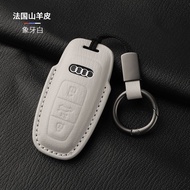 Suitable for Audi A6L Goat Leather Key Cover A7L Genuine Leather All-Inclusive A3 Shell Q4 Buckle Q5