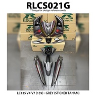 Rapido Coverset cover set (sticker Tanam) LC135 V2 -V7 (159) Color : Solid cyan / Grey 135LC LC 135