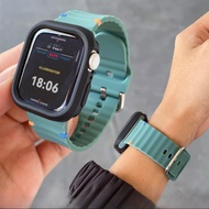 Liquid Silicone watch Strap+TPU Case,Anti fall shell Bumper+watchband,Suit For Apple Watch S10 9 45m