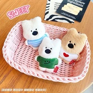 Very Cute Keychain Set of 3 Stuffed Bears Wearing Clothes