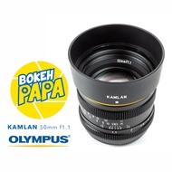 Kamlan 50mm F1.1 เลนส์ละลาย เลนส์มือหมุน สำหรับใส่กล้อง OLYMPUS AND PANASONIC LUMIX