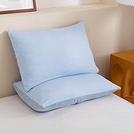 BEDCHOICE Cooling Pillowcase for Hot Sleepers, Cold Pillowcase for Summer，Japanese Technological Q-Max 0.4 Cooling Fiber，Silky Pillow Shams for Warm Nights，Heather Blue Size Standard(20"x 26")