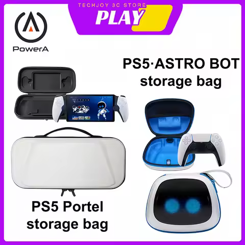 PowerA Astro Bot PS5 Controller Carrying Case Official Licensed White Hard Storage Case for Ps5 Port