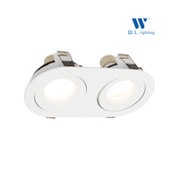 Downlight โคมไฟดาวน์ไลท์ ฝังฝ้า หน้าคู่ ปรับหน้าได้ วัสดุอลูมิเนียม ขั้ว GU10 = 2 สีขาว รุ่น WL-577-