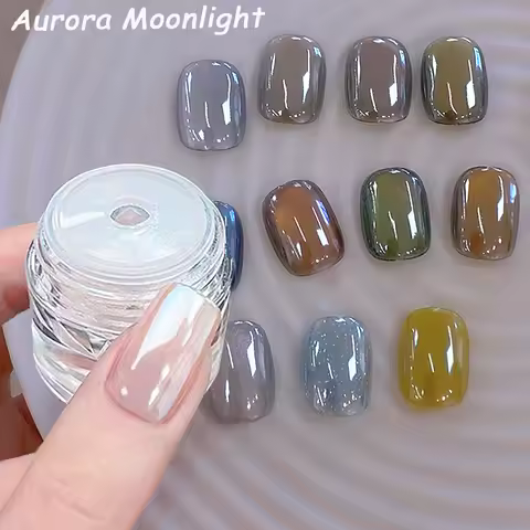 1jar Plating Aurora Chrome Nail Powder High-Gloss Moonlight Mirror Fine Glitter Pigment Aurora Pearl