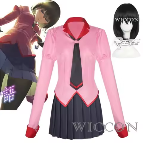 Anime Oshino Ougi Cosplay Costume Hitagi Kanbaru Surega Bakmonogatari Monogatari Series Cosplay Cost