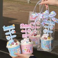 Children's Day Bobo Cup Cake Decoration 61st Street Sign Cartoon Fat Cup Edge Tote Bag Packaging